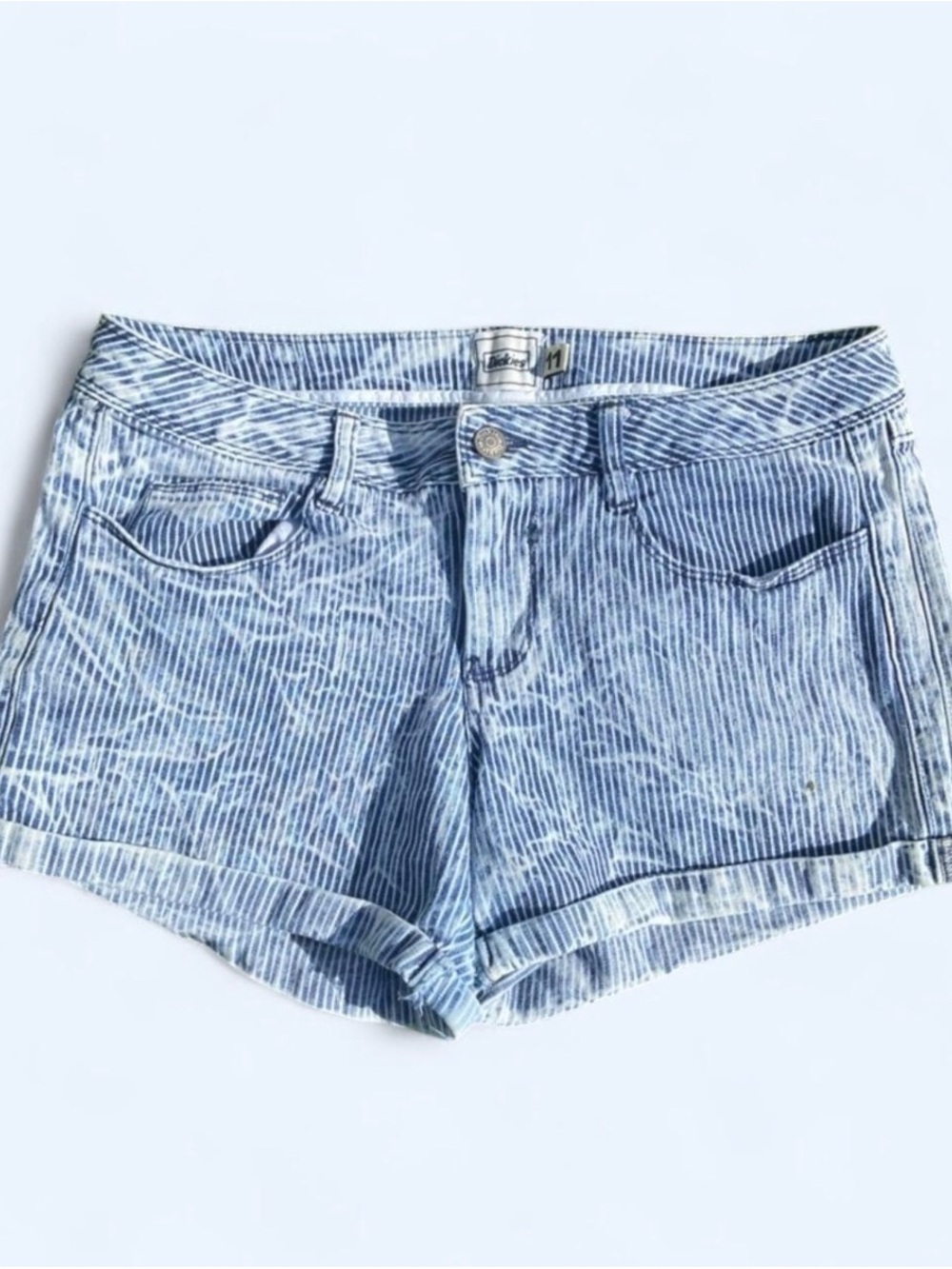 Vintage Dickies Light Blue Striped Denim Shorts